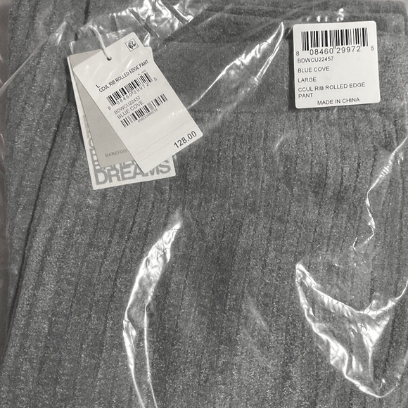 New Barefoot Dreams Women’s CozyChic Ultra Lite Rib Rolled Edge Pant Blue Cove - Picture 6 of 6